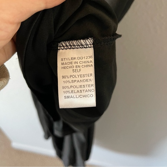 NWT Black Tulip Midi Dress Drape Twist V Neck Cocktail Party Guest Size Small - Picture 8 of 8